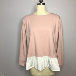 Two by Vince Camuto Peplum Tulip Back Top